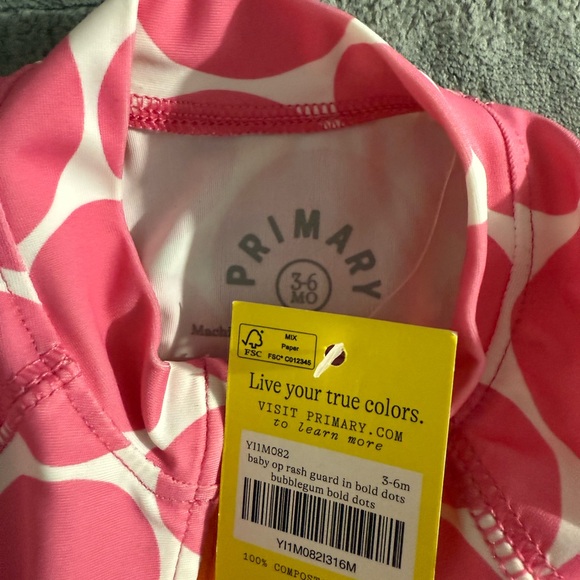Primary baby swim rash guard bubblegum pink - Picture 1 of 2